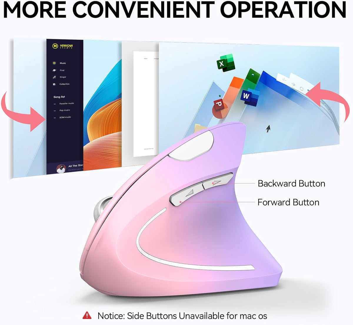 Adjustable Vertical Mouse With Six DPI Levels