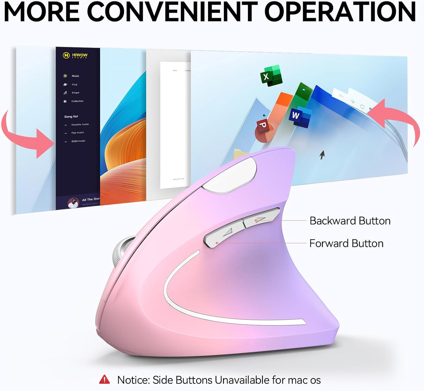 Adjustable Vertical Mouse With Six DPI Levels