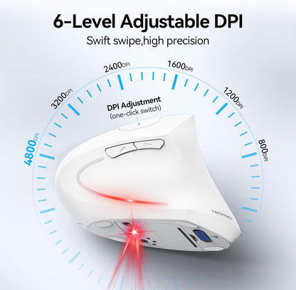 Adjustable Vertical Mouse With Six DPI Levels