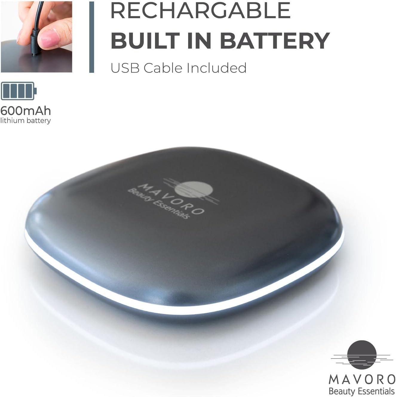 Mavoro Rechargeable LED 10X Travel Make-Up Mirror