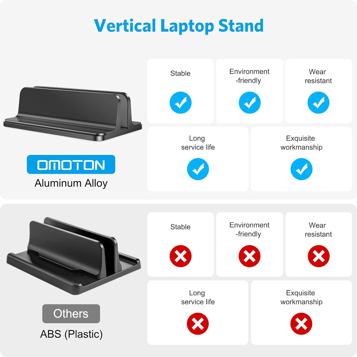 OMOTON Adjustable Vertical Laptop Stand