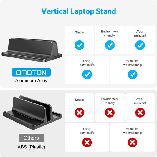 OMOTON Adjustable Vertical Laptop Stand