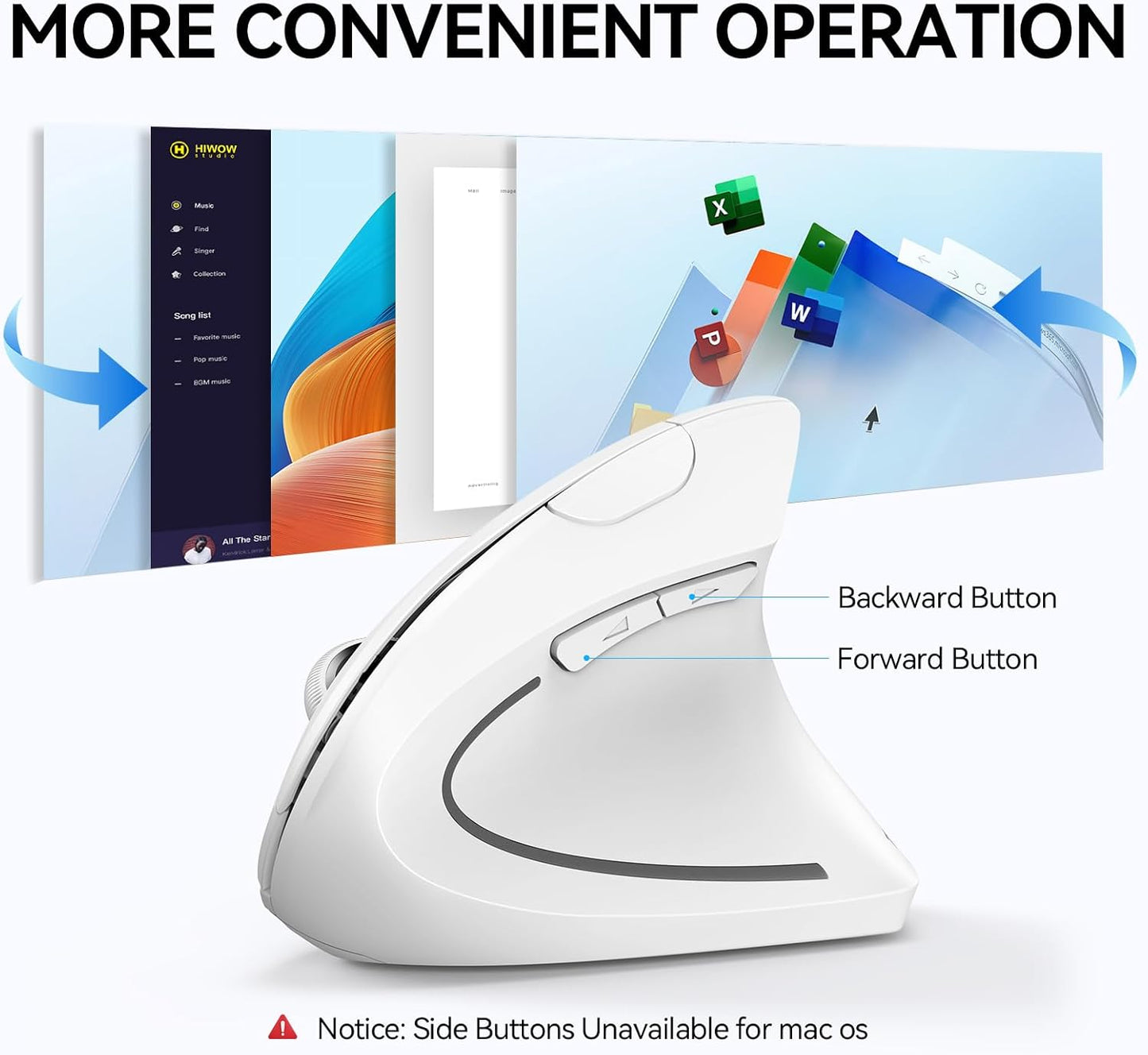Adjustable Vertical Mouse With Six DPI Levels