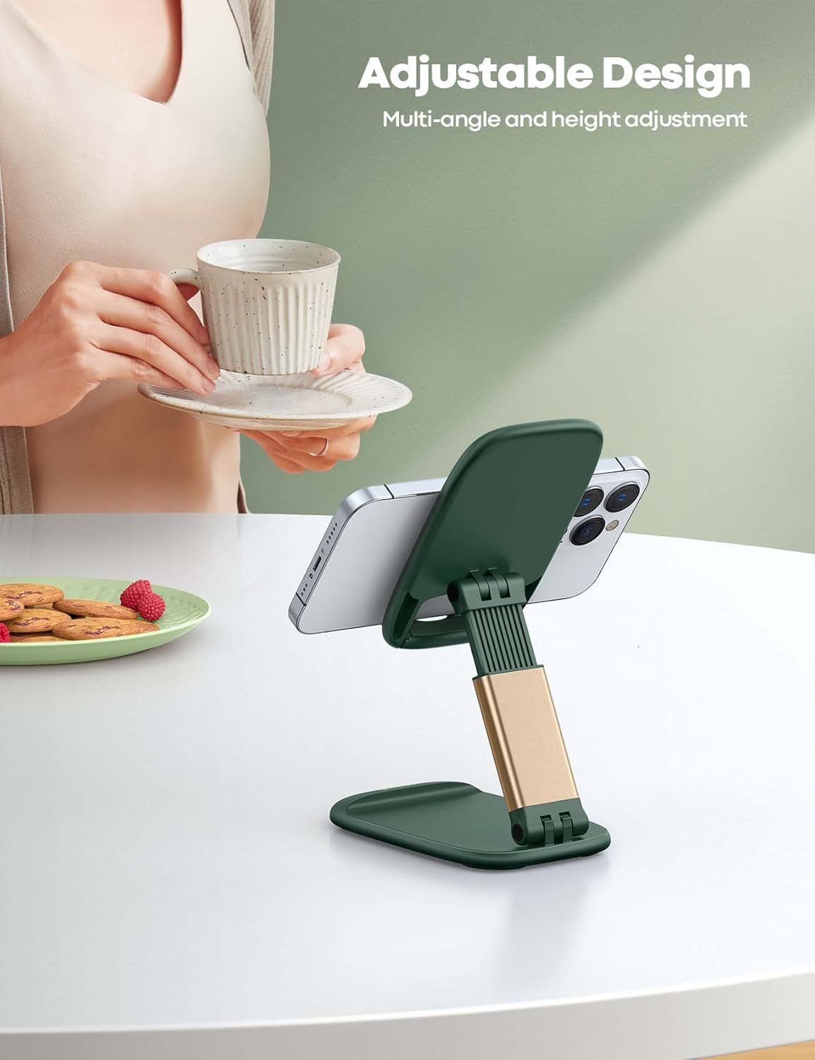 Foldable Desk Phone Stand With Adjustable Height