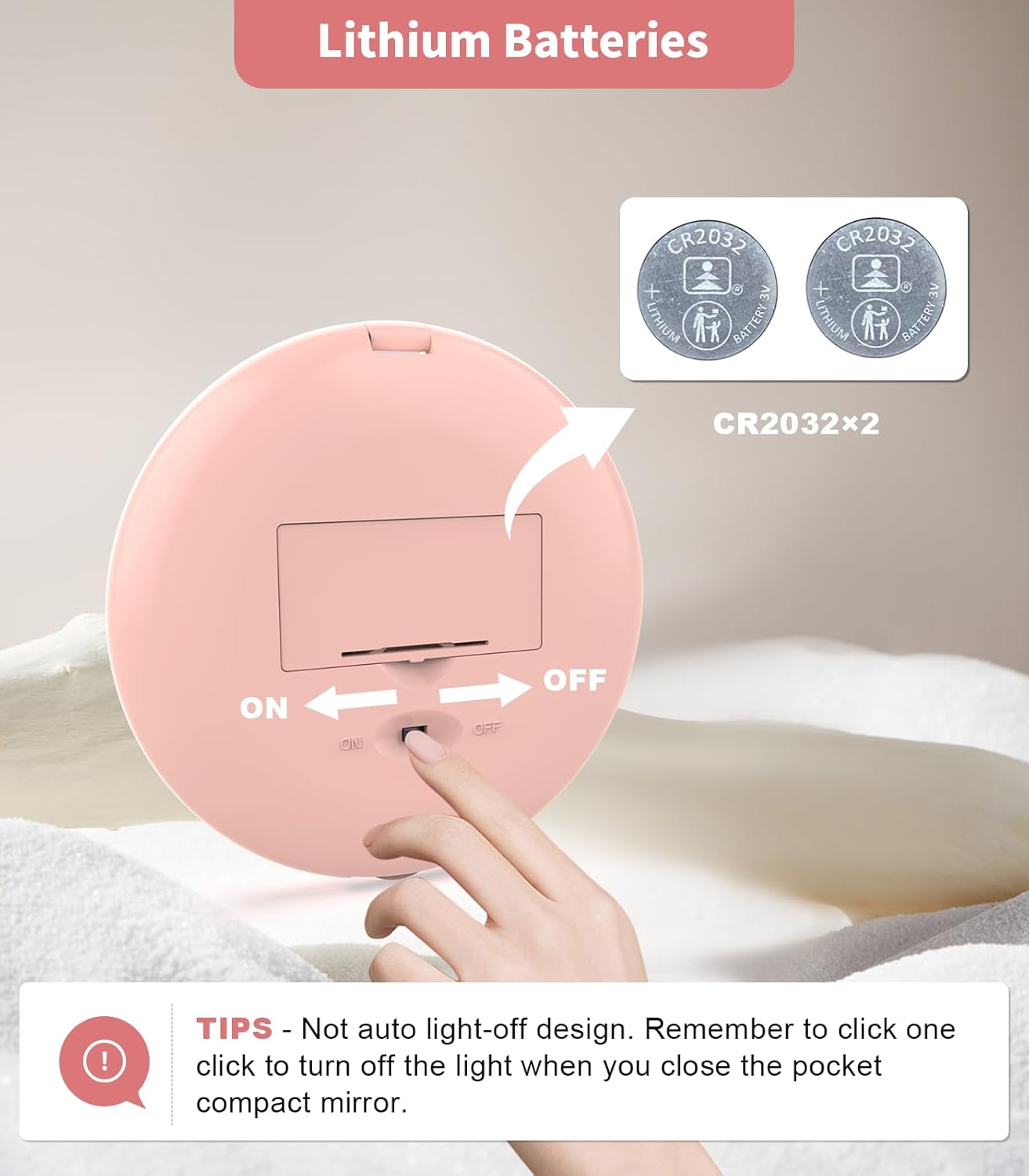 LUMINA Magnetic-Logic Travel 10X Micro-Clarity LED Makeup Mirror