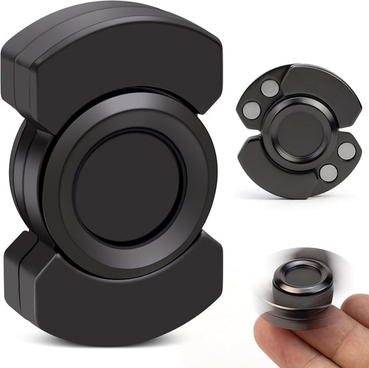 Easter Basket Stuffer, 3-In-1 Fidget Toys Adults Kids: Spinner, Slider & Clicker – Magnetic Stainless Steel Bearing for Super-Stable Rotation – Stress Relief, Enhanced Focus, and Habit Breaking, Black
