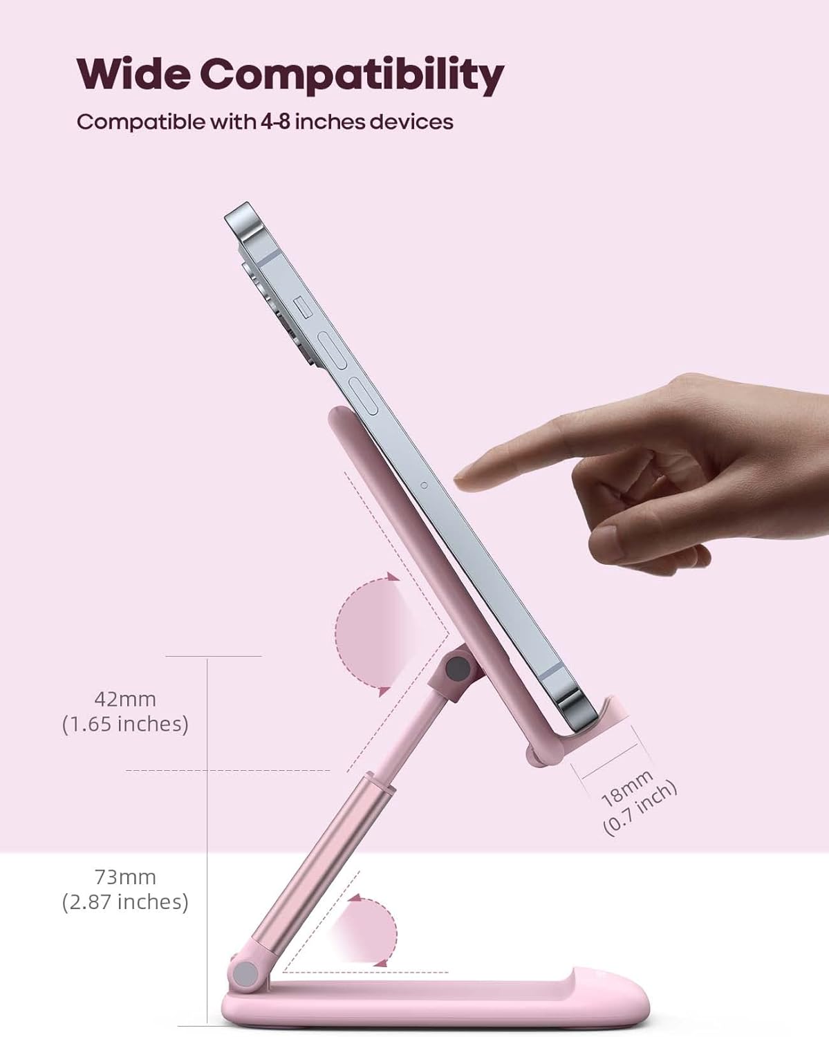 Foldable Desk Phone Stand With Adjustable Height