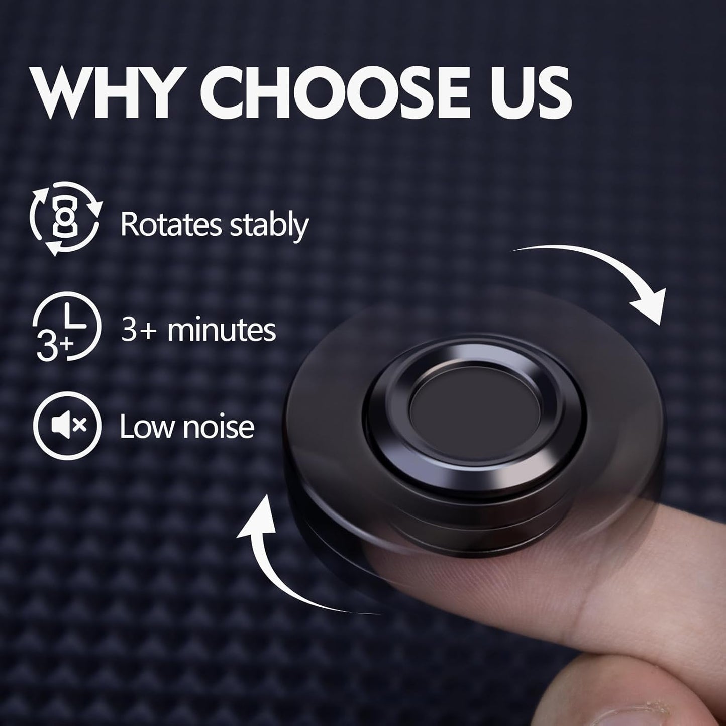 Easter Basket Stuffer, 3-In-1 Fidget Toys Adults Kids: Spinner, Slider & Clicker – Magnetic Stainless Steel Bearing for Super-Stable Rotation – Stress Relief, Enhanced Focus, and Habit Breaking, Black