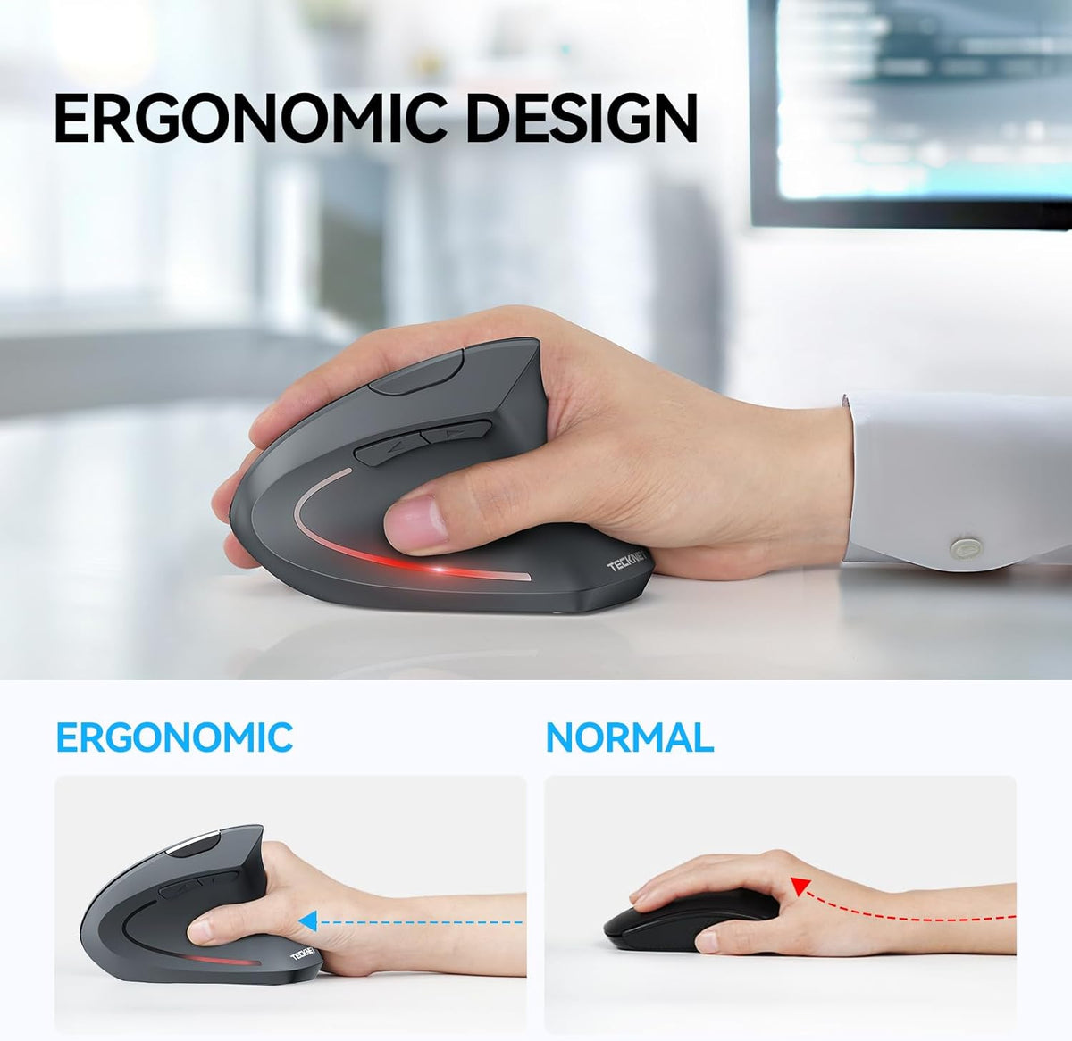 Adjustable Vertical Mouse With Six DPI Levels