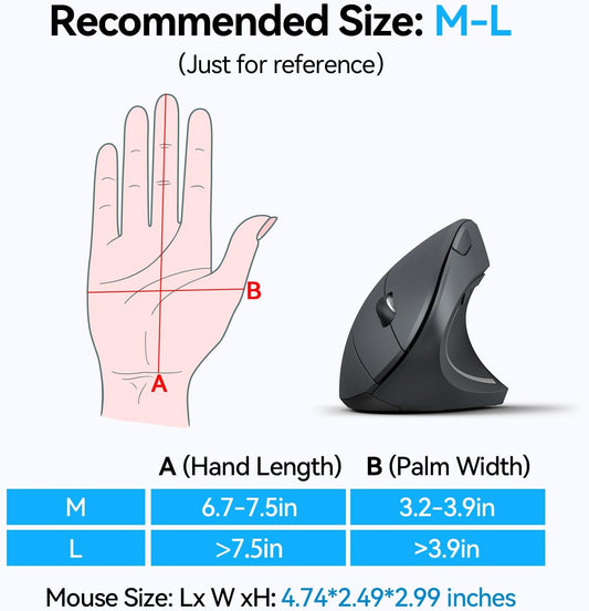 Adjustable Vertical Mouse With Six DPI Levels