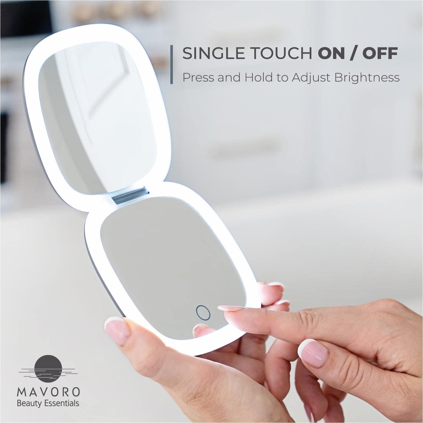 Mavoro Rechargeable LED 10X Travel Make-Up Mirror