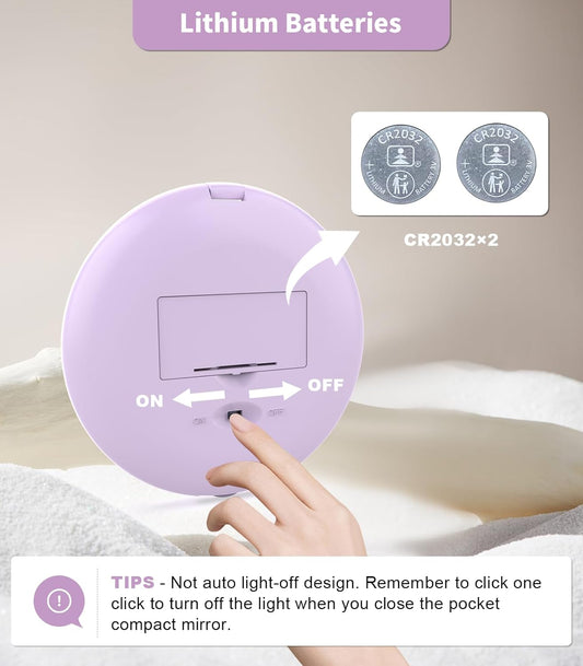 LUMINA Magnetic-Logic Travel 10X Micro-Clarity LED Makeup Mirror