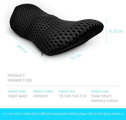 Curved Memory Foam Lumbar Pillow With Mesh Cover