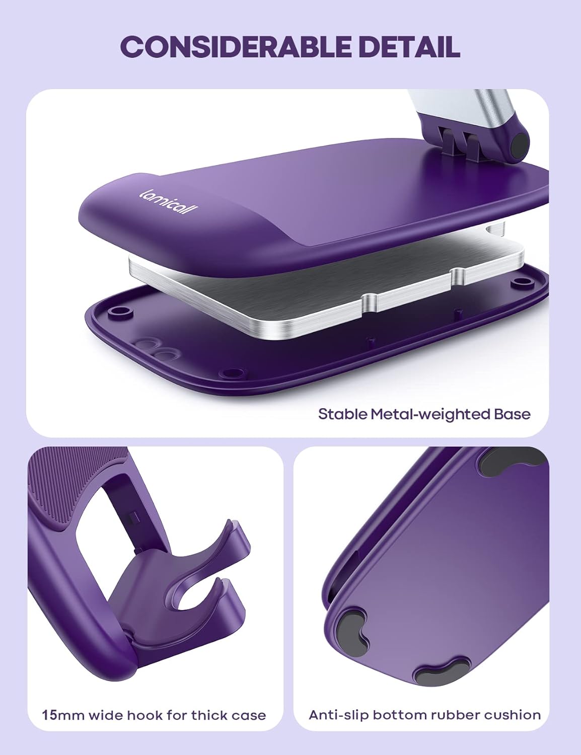 Foldable Desk Phone Stand With Adjustable Height