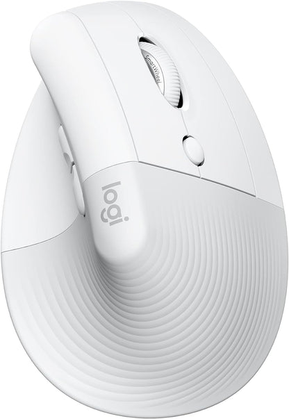 Lift Vertical Ergonomic Mouse, Wireless, Bluetooth or Logi Bolt USB Receiver, Quiet Clicks, 4 Buttons, Compatible with Windows/Macos/Ipados, Laptop, PC - Graphite
