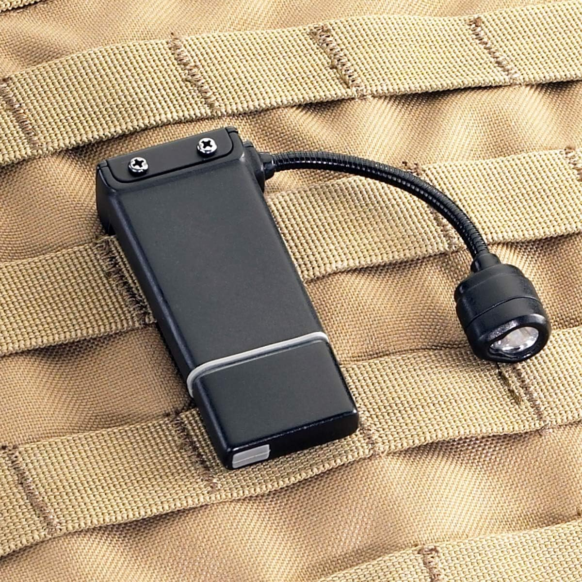 61125 Clipmate 70-Lumen 500-Candela Rechargeable Hands-Free Clip-On Light with White and Red Leds, Black
