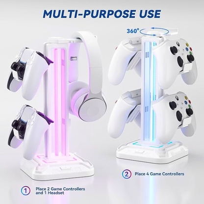 RGB Dual Controller & Headphone Stand