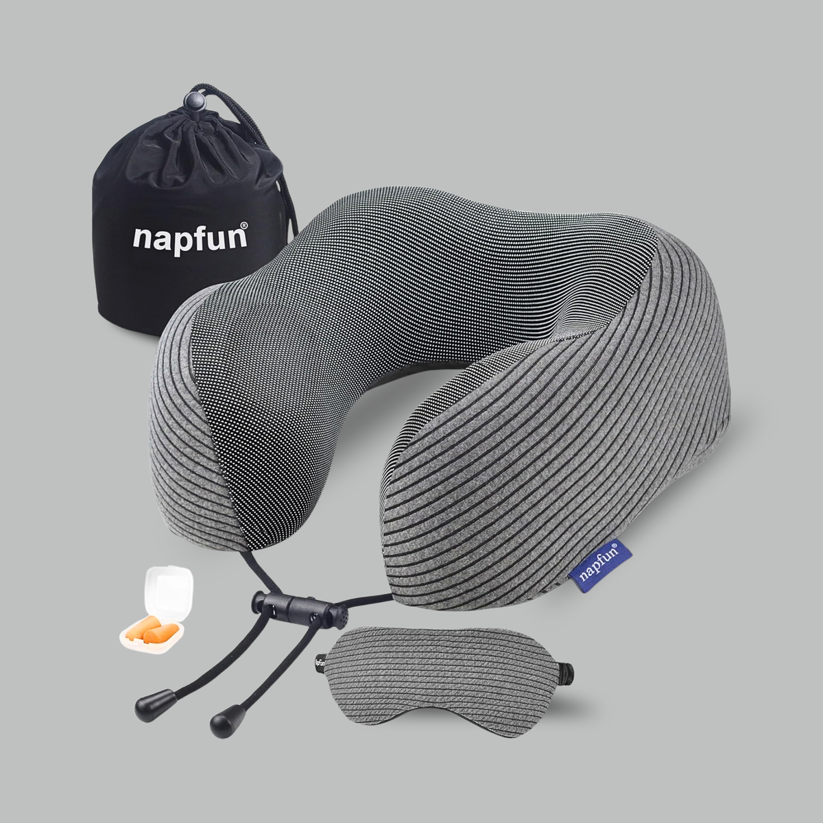 Contoured Memory Foam Travel Neck Pillow