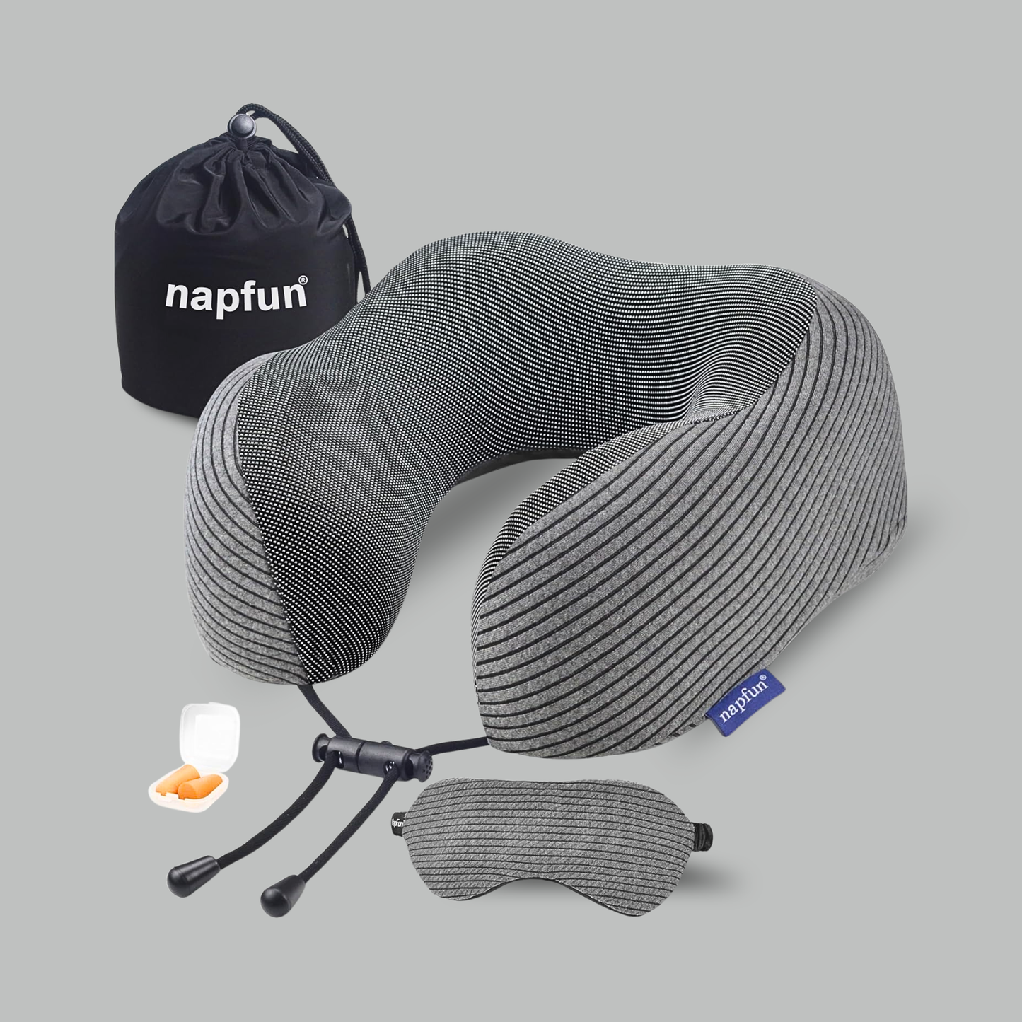 Contoured Memory Foam Travel Neck Pillow