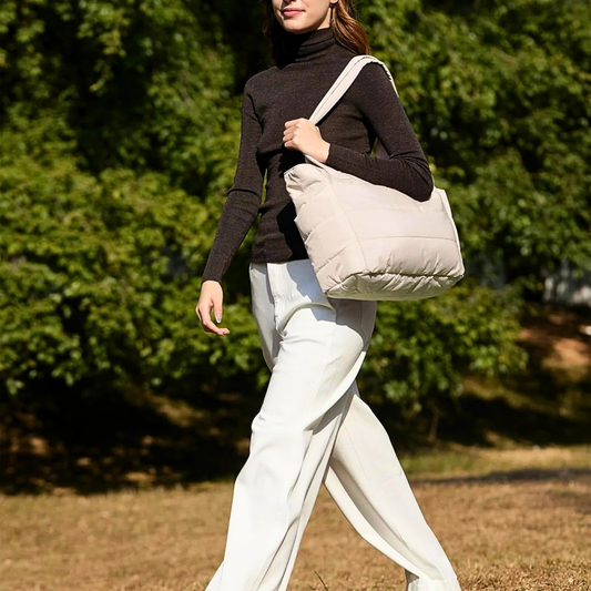 BAGSMART Lightweight Puffer Tote Bag with Zipper