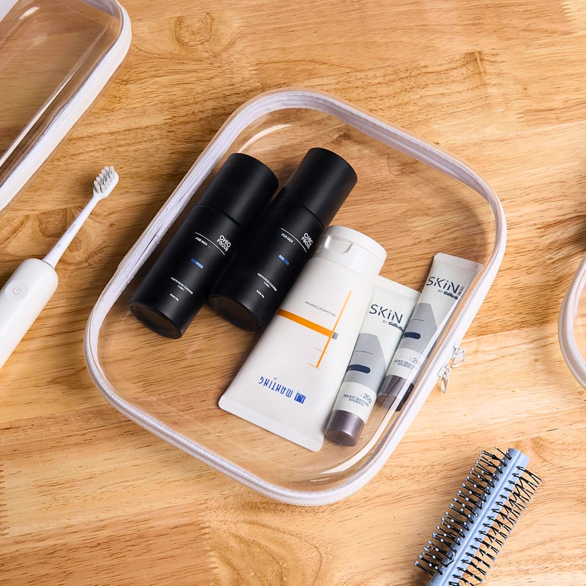 YQBRAO Clear Hard Shell Zipper Case