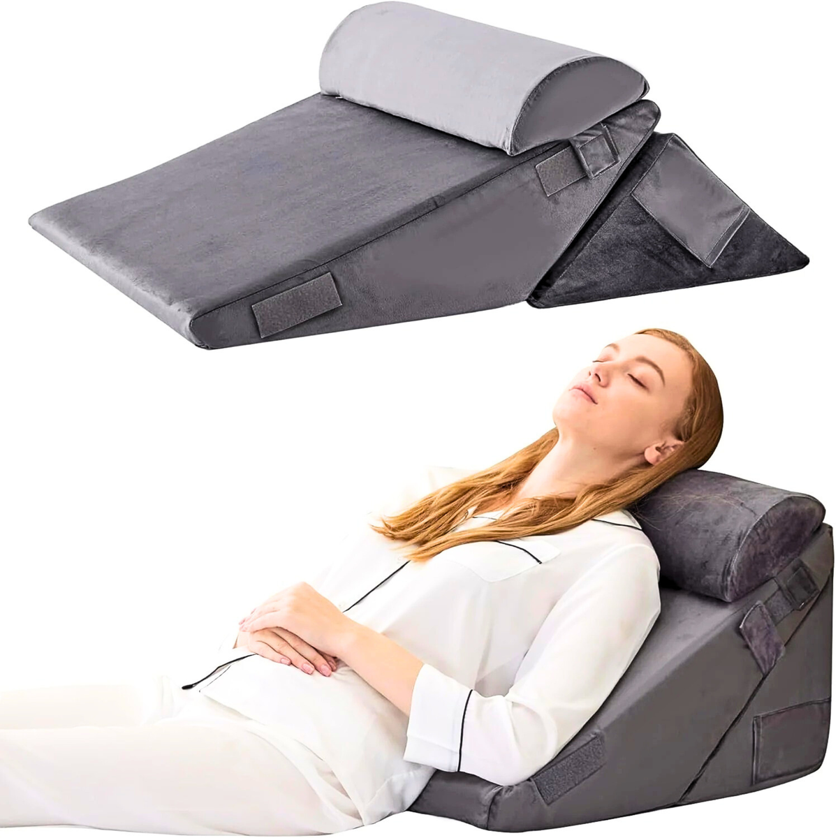 Foldable Memory Foam Wedge Pillow Set