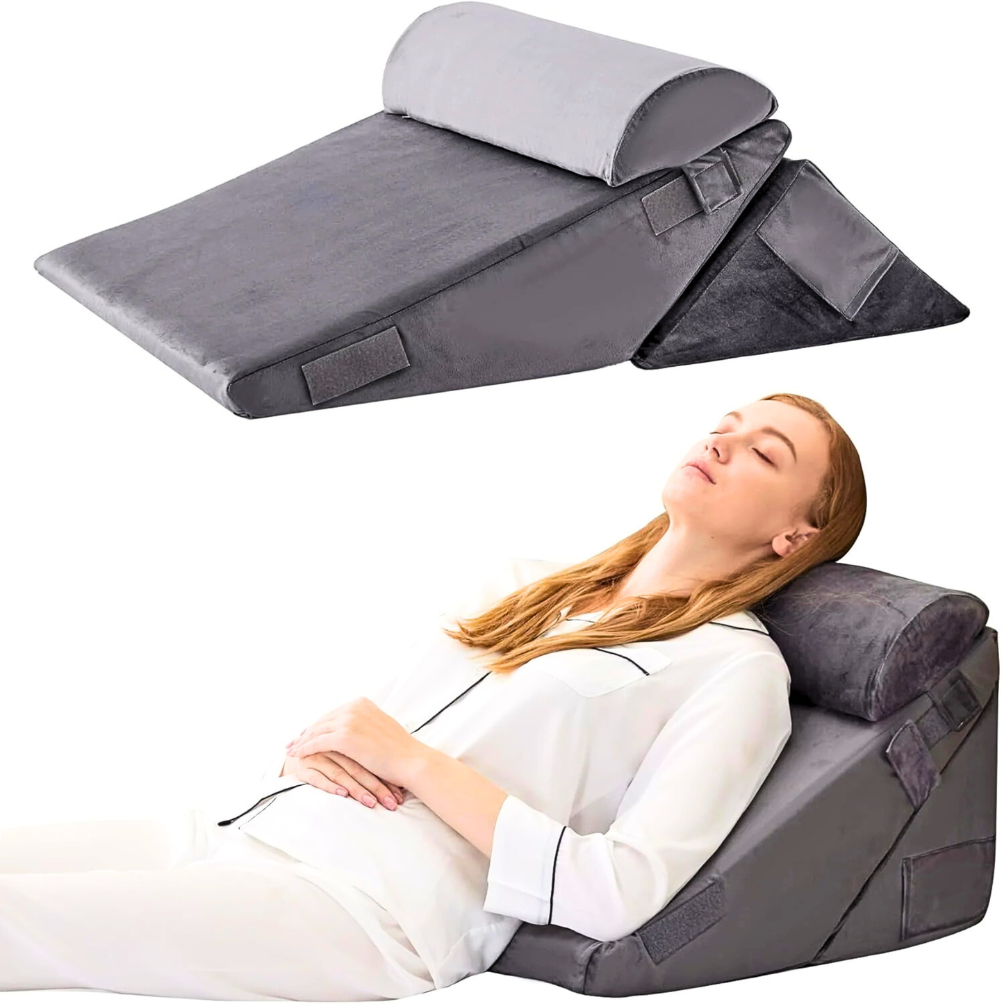 Foldable Memory Foam Wedge Pillow Set