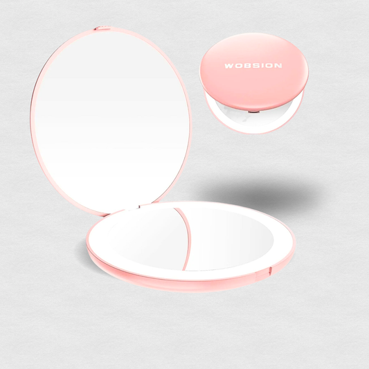 LUMINA Magnetic-Logic Travel 10X Micro-Clarity LED Makeup Mirror