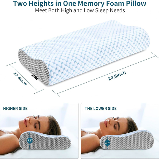 Dual Height Memory Foam Neck Pillow