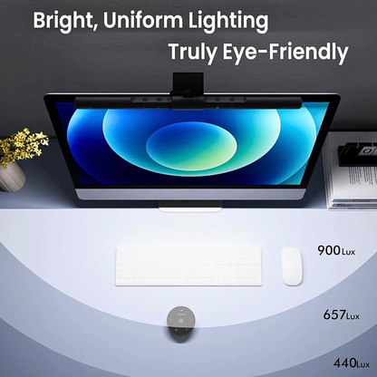 Quntis Computer Monitor Lamp, USB LED Monitor Light Bar with Auto-Dimming, Space-Saving Desk Lamp