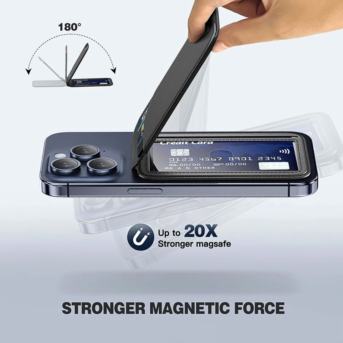 Magnetic Phone Wallet Stand