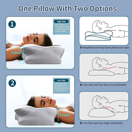 Contour Memory Foam Butterfly Pillow With Dual Heights