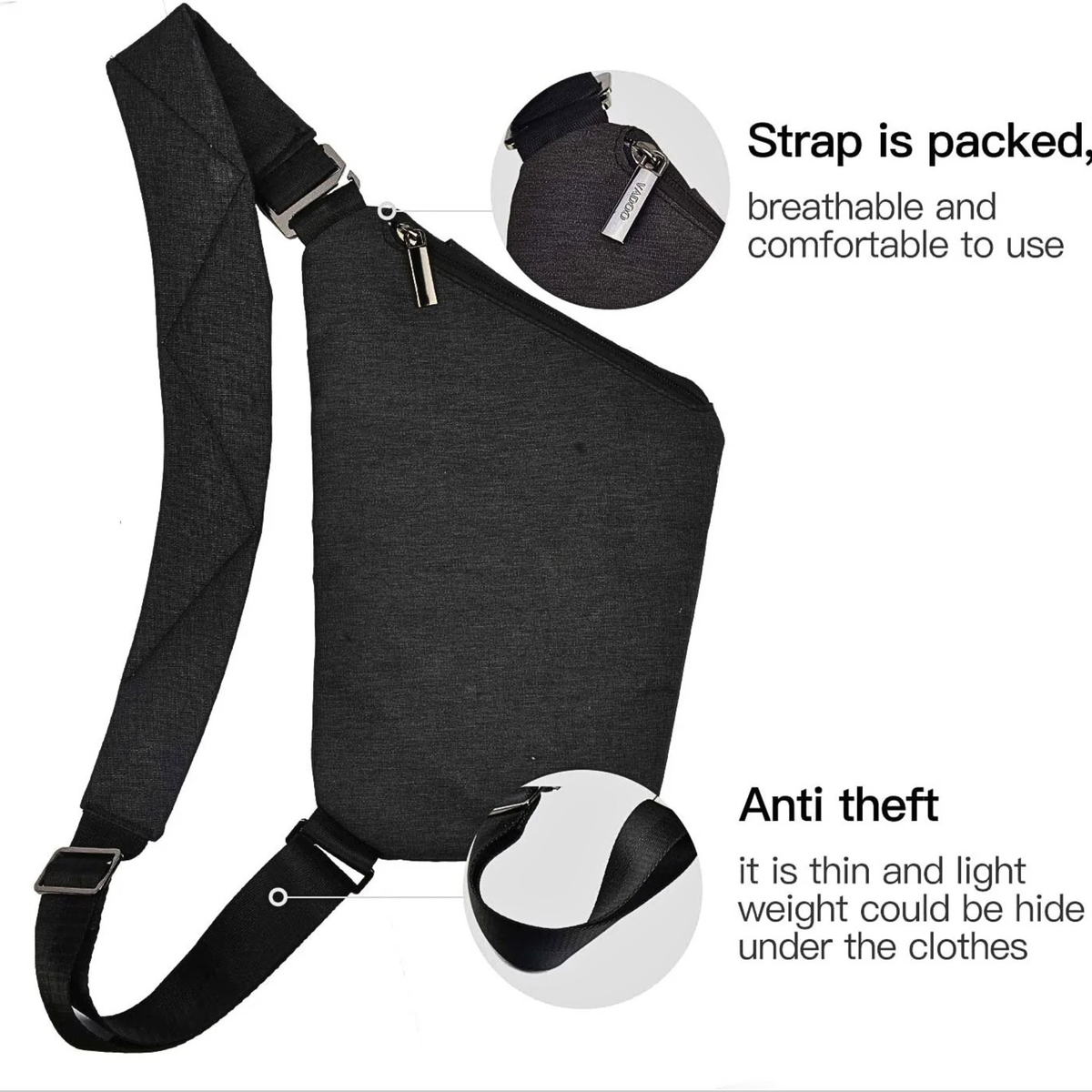 VADOO Anti-Theft Crossbody Sling Bag