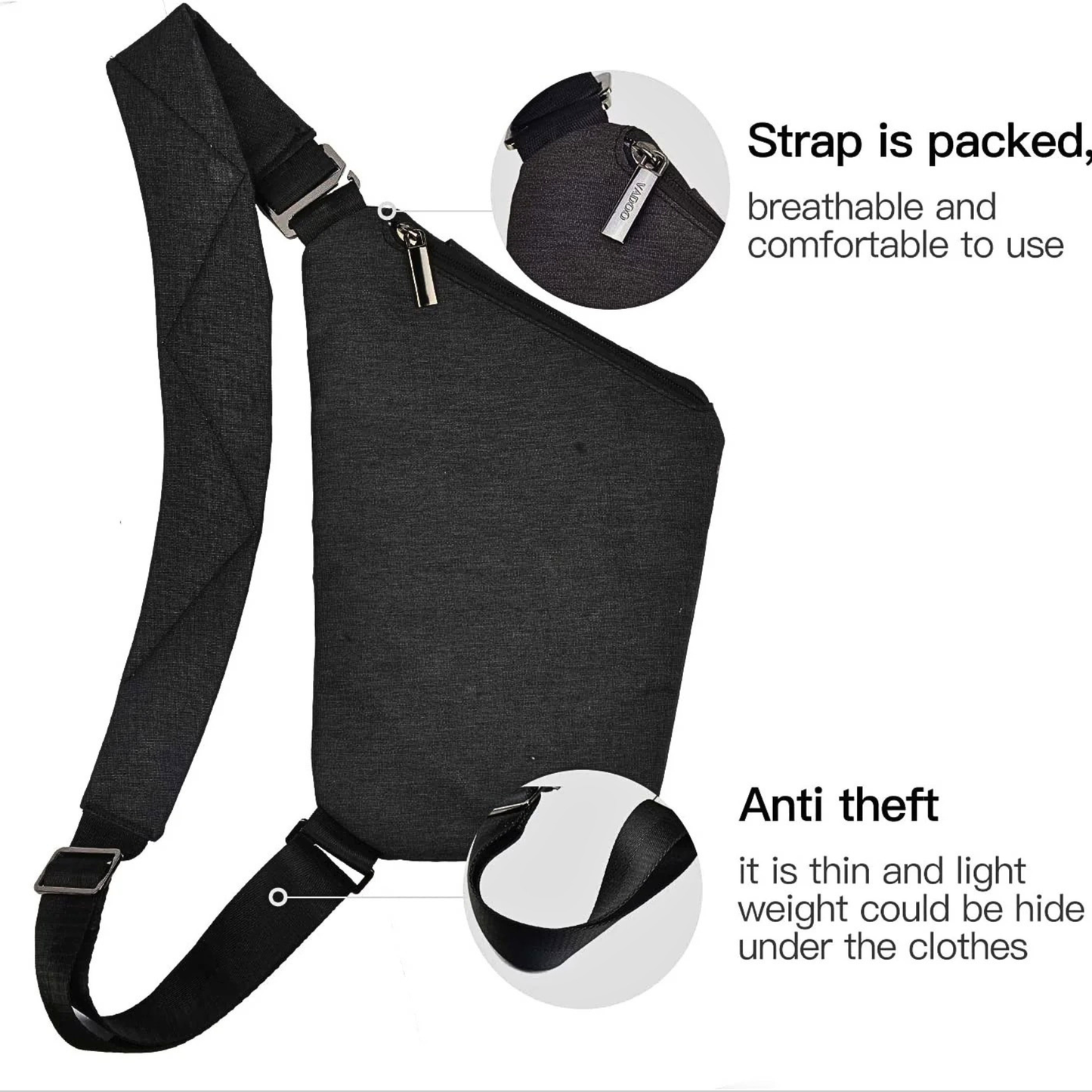 VADOO Anti-Theft Crossbody Sling Bag