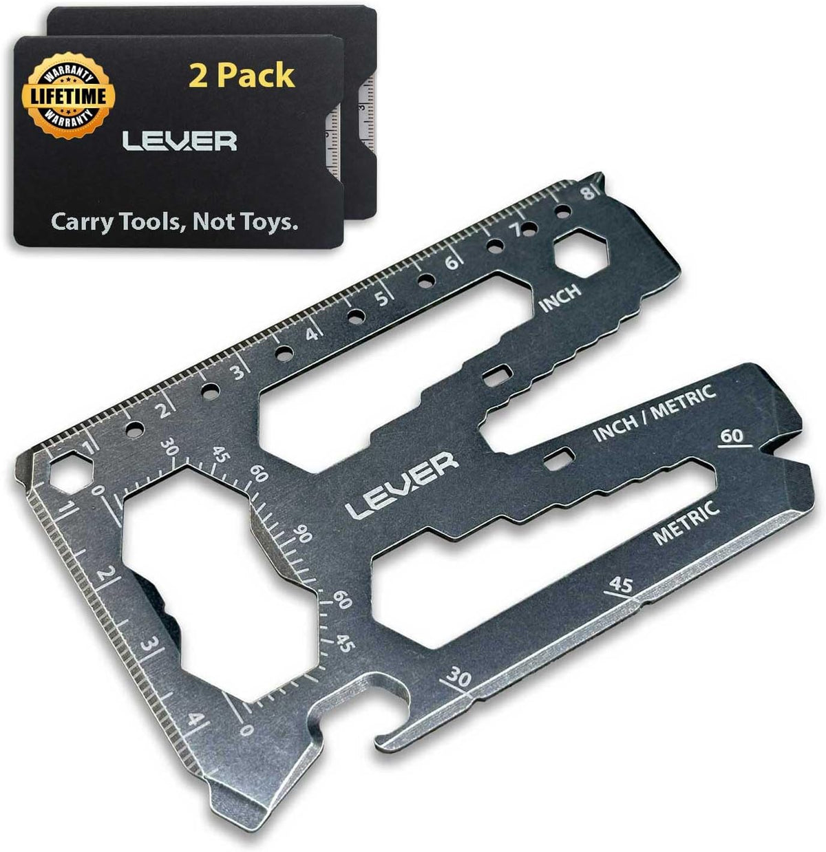 Toolcard Pro - 40 in 1 Credit Card Multitool. Slim, Minimalist Survival Card Wallet Tool Card. TSA Approved Multitool Card Pocket Tool. (Black)