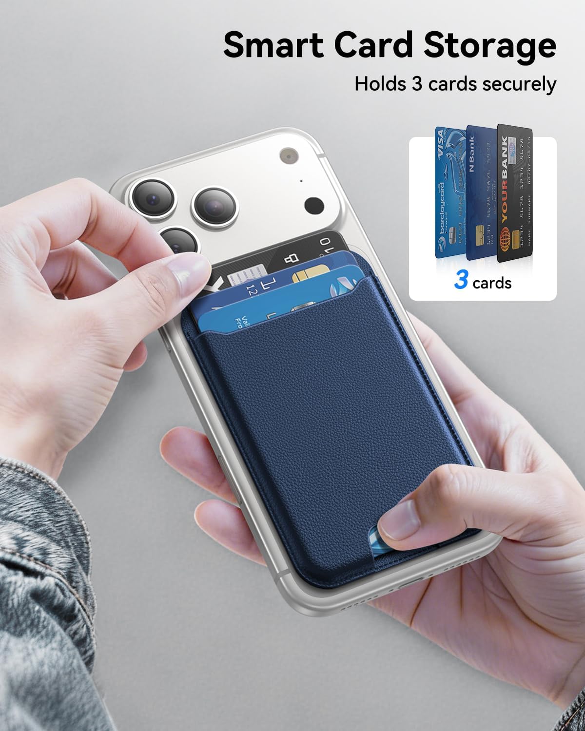 Slim Magnetic Leather Phone Wallet