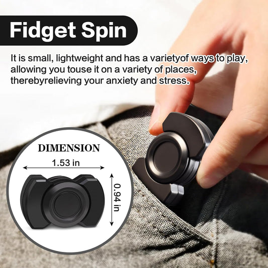 Easter Basket Stuffer, 3-In-1 Fidget Toys Adults Kids: Spinner, Slider & Clicker – Magnetic Stainless Steel Bearing for Super-Stable Rotation – Stress Relief, Enhanced Focus, and Habit Breaking, Black