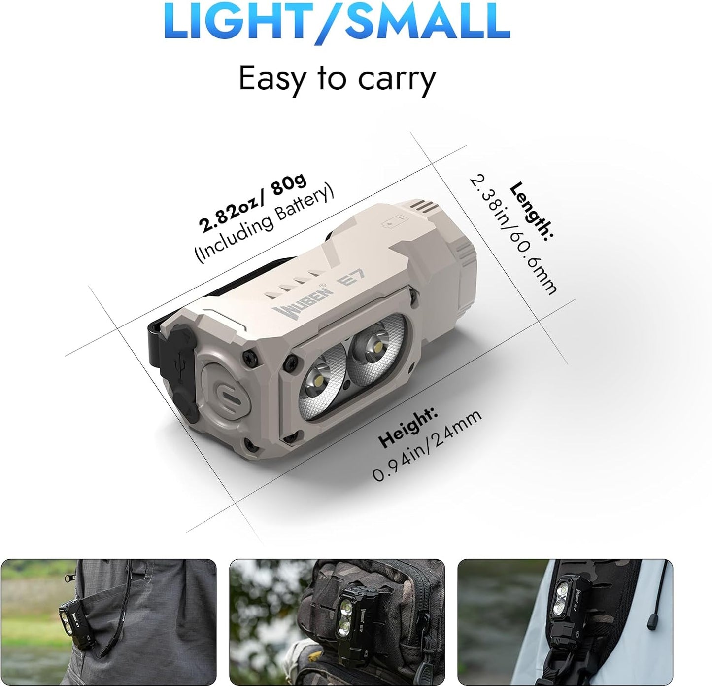 WUBEN E7 1800-Lumen Rechargeable Mini Flashlight