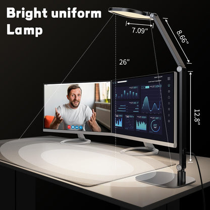 LitONES Adjustable LED Desk Lamp — Metal Swing Arm, Dimmable, Multi-Color Temperature
