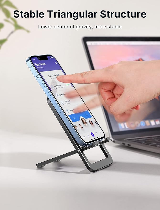 Ultra Thin Foldable Aluminum Phone Stand With 0°–90° Adjustment