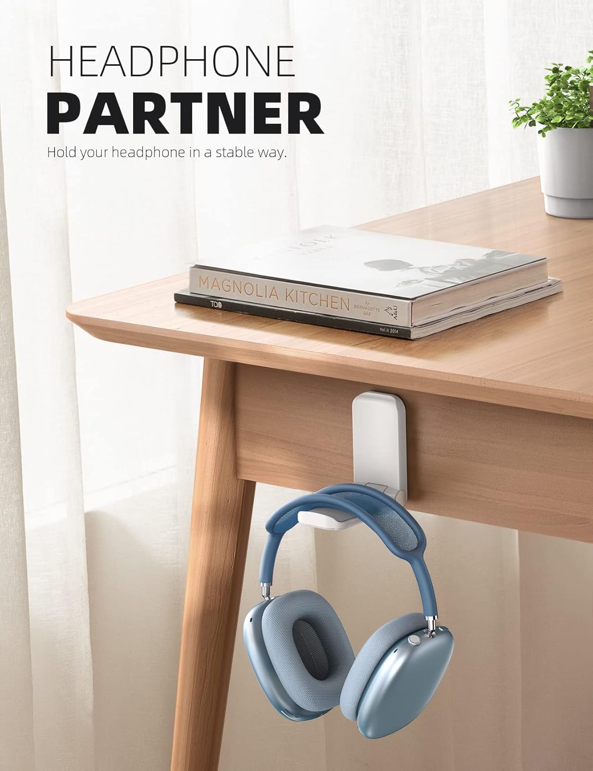 Foldable Heavy Attach Under Desk Headphone HANGER