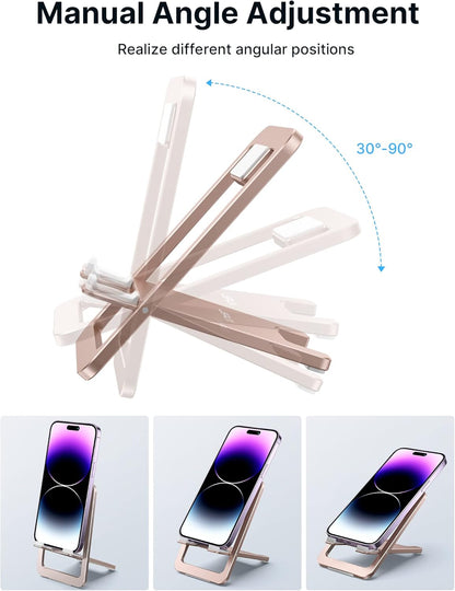 Ultra Thin Foldable Aluminum Phone Stand With 0°–90° Adjustment