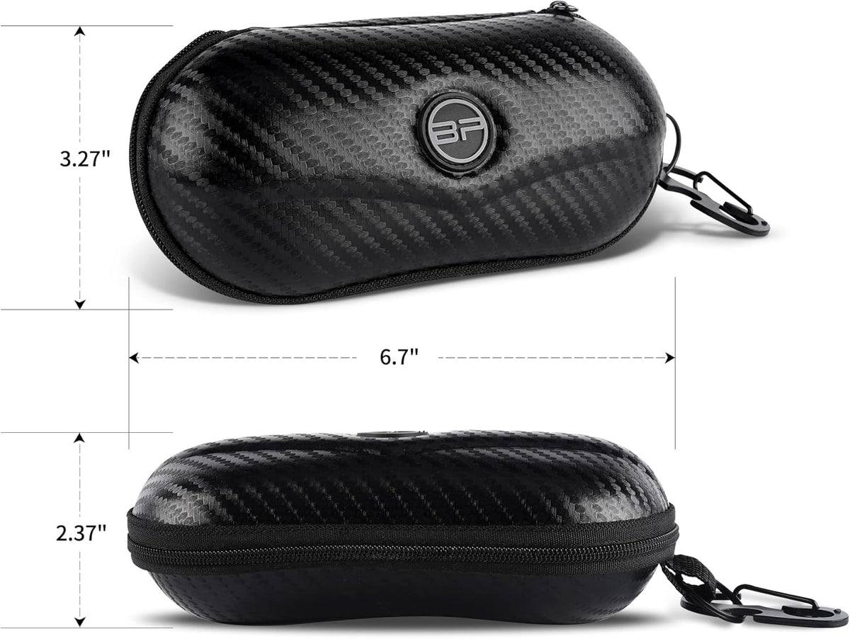 Sunglasses Case Semi Hard EVA Shell with Metal Hanging Hook Belt Clip Sun Glasses Storage