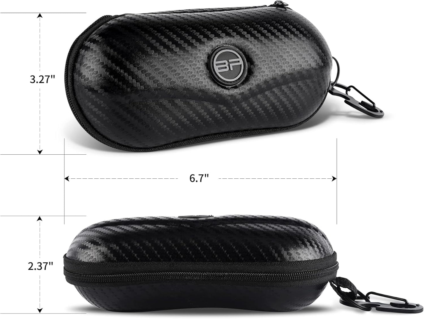 Sunglasses Case Semi Hard EVA Shell with Metal Hanging Hook Belt Clip Sun Glasses Storage