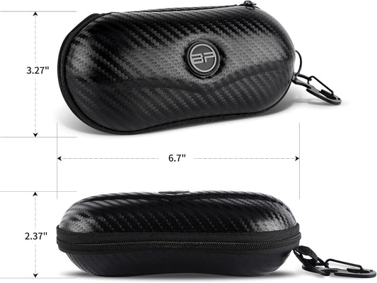 Sunglasses Case Semi Hard EVA Shell with Metal Hanging Hook Belt Clip Sun Glasses Storage