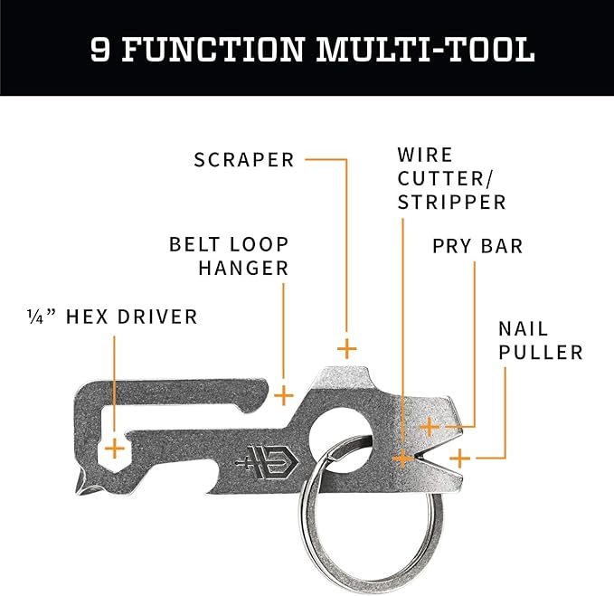 Stainless Steel 7 in 1 Keychain Multitool