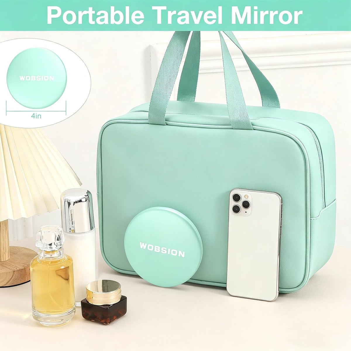 LUMINA Magnetic-Logic Travel 10X Micro-Clarity LED Makeup Mirror