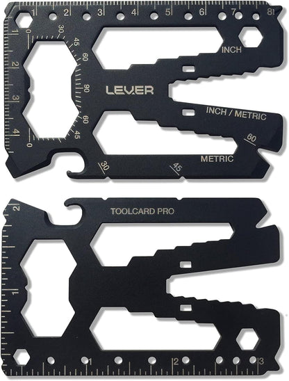 Toolcard Pro - 40 in 1 Credit Card Multitool. Slim, Minimalist Survival Card Wallet Tool Card. TSA Approved Multitool Card Pocket Tool. (Black)
