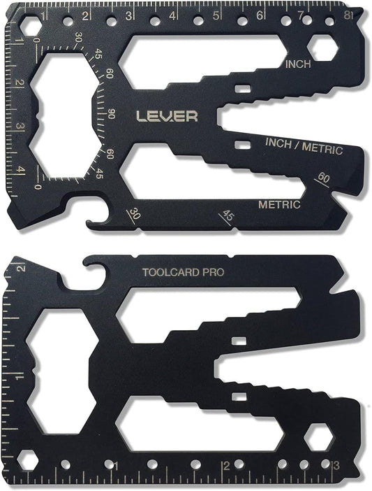 Toolcard Pro - 40 in 1 Credit Card Multitool. Slim, Minimalist Survival Card Wallet Tool Card. TSA Approved Multitool Card Pocket Tool. (Black)