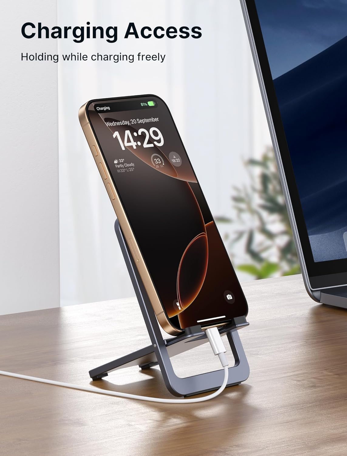 Ultra Thin Foldable Aluminum Phone Stand With 0°–90° Adjustment